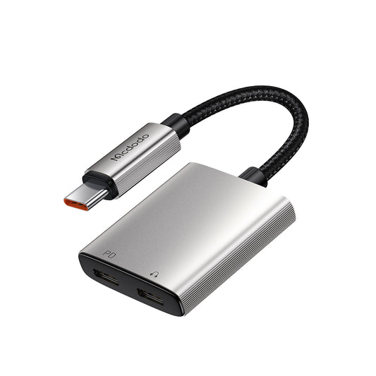 Adaptador de áudio Mcdodo 2 em 1 USB-C para USB-C duplo 