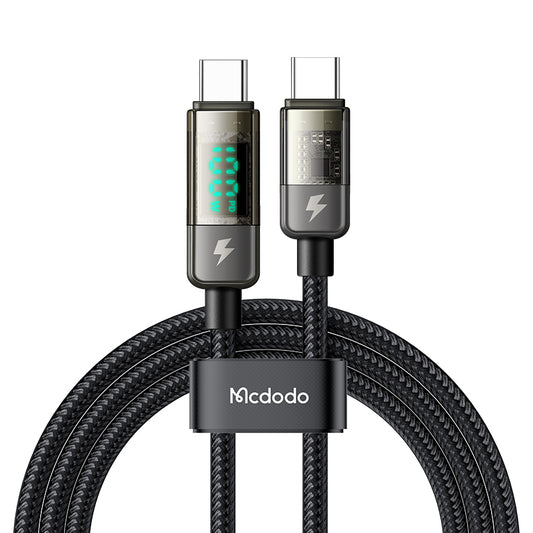 Mcdodo Digital Pro Auto Power Off 100W Type-C to Type-C Transparent Data Cable 1.2m 1.8m