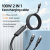 Mcdodo Thunder Series 2 in 1 Type-c to Dual Type-c Cable 1.2m (100W Max.)