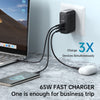 Mcdodo 844 GaN 65W Dual Type-C + USB Mini Size Wall Charger Set (EU/UK/US plug)