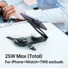 Carregador sem fio magnético dobrável Mcdodo 3 em 1 de 15 W (celular/TWS/Apple watch) 